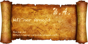 Wéner Arnold névjegykártya