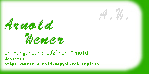 arnold wener business card